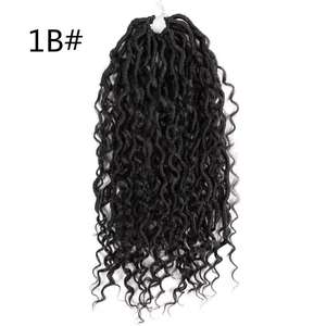 River Locs 14 pouces 18 pouces Faux Locs <span class=keywords><strong>Afro</strong></span> <span class=keywords><strong>Femme</strong></span> <span class=keywords><strong>Coiffure</strong></span> Crochet avec 24 Tiges Cheveux Synthétiques en Fibre Haute Température - Product Image 3