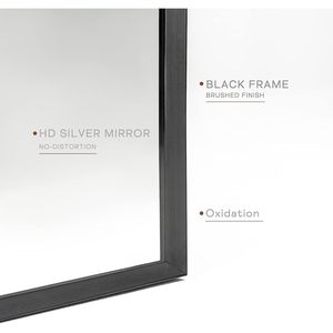 กระจกติดผนังทรงโค้งกรอบโลหะสีดำ ขนาด 20x30 นิ้ว สำหรับห้องน้ำ - Product Image 5