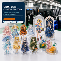 Standee Akrilik Kustom untuk Periferal Gaming dengan Cetak UV Flatbed Foil Emas dan Akrilik Cermin untuk Hadiah Penggemar Idol