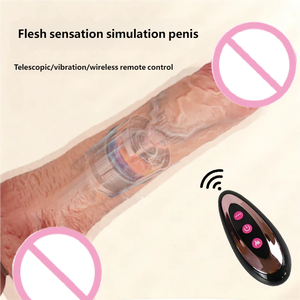 قضيب اصطناعي طويل وواقعي من السيليكون الناعم مقاوم للماء مع غلفة متحركة ومحفز للمهبل والشرج للبالغين - Product Image 5