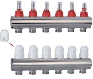 Collecteurs en laiton avec purgeur et robinet <span class=keywords><strong>à</strong></span> bille, design traditionnel pour le chauffage par le sol radiant <span class=keywords><strong>à</strong></span> domicile - Product Image 6