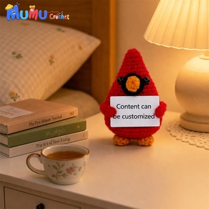 Oiseau cardinal en crochet fait main, cadeau commémoratif pour le deuil (perte de maman, <span class=keywords><strong>papa</strong></span>), souvenir personnalisé, vente en gros - Product Image 6