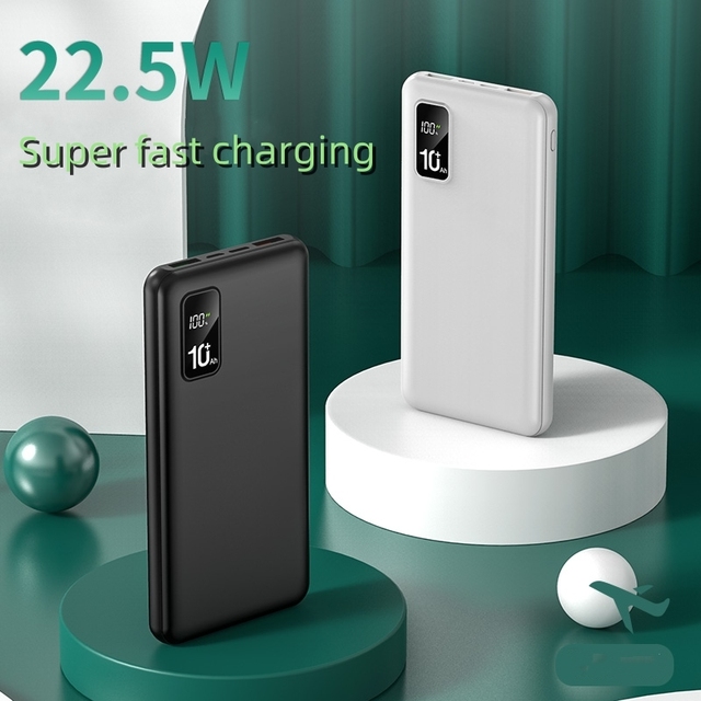 Portable Led Display Power Bank Dc Large Capacity Pd Fast Charging Power Bank Double Usb Micro Type-c Port 10000mah Power Bank