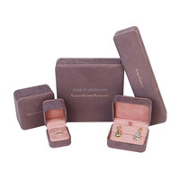 Exquis violet personnalisé boîte à bijoux Luxe boîte à bijoux rétro velours daim boucle d'oreille anneau chaîne boîtes à bijoux avec la meilleure qualité