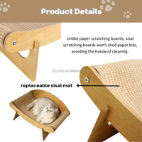 Canapé à gratter robuste pour chat Sisal surélevé Kitten Scratching Board Bed avec tapis
