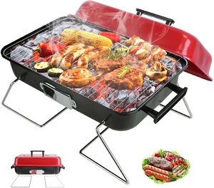 Outdoor Portable <b>Foldable</b> Detachable Non-Stick Grill with Lid Handle Household Camping Use Modern and Simple Factory Wholesale - Product Image 1