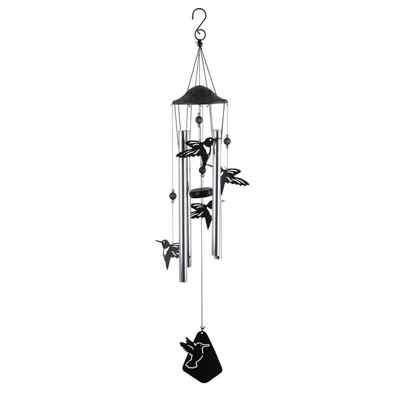Hot Sale Metal tuned Chime Outdoor Hanging Iron Craft Wind Chime Black Silhouette Memorial Wind Chimes Outdoor