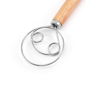 Fouet à pâte en acier inoxydable de haute qualité 12/13,5 pouces avec manche en bois pour la pâtisserie – Vente chaude personnalisée - Product Image 4