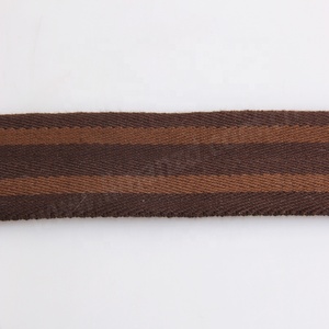 Sabuk Anyaman Katun Twill Musim Gugur/Dingin Lebar 38mm Cokelat Kastanye Bergaris Ramah Lingkungan untuk Tas, Mantel, Kerajinan DIY - Product Image 6
