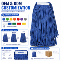 Tête de balai serpillère en coton polyester absorbant haute densité, personnalisable, durable et lavable, pour le nettoyage des sols des bureaux et des centres commerciaux