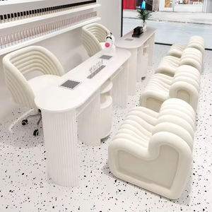 Cream Style Nails Table Salon Manicure Furniture No Dust Leakage Nail <strong>Desk</strong> Table Built-in High Power <strong>Hoover</strong> Nail Art Table Wood - Product Image 4
