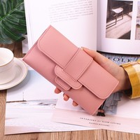 Dompet panjang wanita, dompet panjang wanita kulit PU kotak-kotak, mahkota, kantung ponsel, tempat kartu, koin, dompet wanita