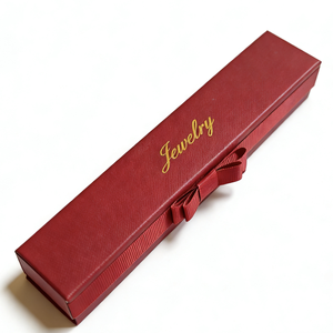 Scatola Regalo <span class=keywords><strong>Vintage</strong></span> Rettangolare con Foglia d'<span class=keywords><strong>Oro</strong></span> e Motivo Quadrato per Collane e Bracciali da Matrimonio, Goffrata - Product Image 1