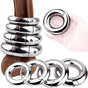 FRRK Ball Stretcher, Male Stainless Steel Ball Stretcher Testicle <b>Stretching</b> <b>Ring</b> Metal Device Cock <b>Ring</b> Delay Sex Toys for Men - Product Image 1