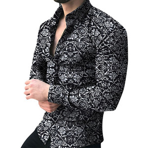 Camicia da uomo alla moda Top a maniche lunghe camicetta maschile Casual s estate autunno abiti hawaiani - Product Image 1