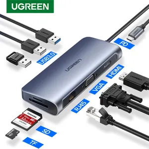 Ugreen adaptador thunderbolt 3 dock usb type c, hdm hub adapter para macbook samsung dex galaxy USB-C conversor thunderbolt