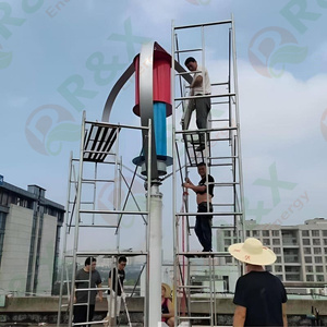 ระบบไฮบริดพลังงานแสงอาทิตย์และพลังงานลมแบบแกนตั้งขนาดเล็ก RX-QV 800W 5KW 10KW 20KW 48V ถึง 380V ขนาดใบพัด 3.0 เมตร RX-QV แกนลมแบบตั้ง - Product Image 2
