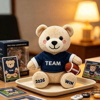 Ours en peluche personnalisé pour mascotte d'équipe de rugby, souvenir pour fans de matchs sportifs, affichage pour clubs, acheteurs en gros