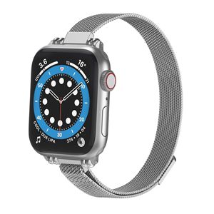 สายนาฬิกา Apple Watch รุ่นบางแบบ <span class=keywords><strong>Milanese</strong></span> สไตล์โดดเด่น สำหรับ <span class=keywords><strong>Iwatch</strong></span> Series 11 10 9 8 <span class=keywords><strong>7</strong></span> ทำจากโลหะสแตนเลส พร้อมตัวล็อคแม่เหล็ก - Product Image 4