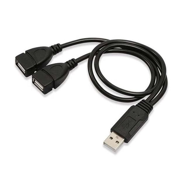 USB 2.0 a Male to Dual USB Female Jack Y Splitter Hub Power Cord Adapter Cable ABS Laptop Use
