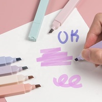 Stylo surligneur métallique personnalisé pas cher en gros, mignon, multicolore, 1,0 mm, 12 couleurs pastel, design macaron, effaçable, logo personnalisé