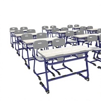 Bureaux et chaises doubles pour salles de classe du secondaire et des universités, pour deux élèves, vente chaude, mobilier de bureau modulaire en MDF