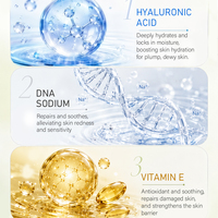 Masque facial hydratant anti-âge raffermissant à l'acide hyaluronique, au DNA de sodium, à la vitamine E et aux extraits de fruits, marque privée, OEM
