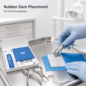 Kit de Digue Dentaire en Caoutchouc Certifié CE XC, Instruments Autoclavables (Classe I), Isolation Précise des Dents, Patients Adultes/Enfants, 1 An - Product Image 4