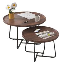 Tables basses gigognes rondes pour petits espaces, design moderne, prix bas, usine ODM, OEM, MDF, métal