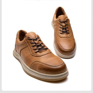 รองเท้าหนังผู้ชายทำมือ สไตล์ลำลองแบบธุรกิจ สไตล์อังกฤษ ระบายอากาศได้ดี หนังวัวแท้ เหมาะสำหรับเดินเล่นกลางแจ้ง เพิ่มความสูง สำหรับฤดูใบไม้ร่วง - Product Image 5