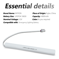 بطارية JINTION 3.2 فولت 4800 مللي أمبير في الساعة LiFePO4 للإضاءة الطارئة، بديلة لـ Liteplan 3 LP48 S MS 3 Cell Stick مع محول سلكي مزدوج