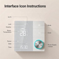 Termostato Inteligente para Habitación con Perilla de Ajuste, Wifi, Pantalla LED Grande, Calefacción de Agua, Calefacción Eléctrica, Controlador de Temperatura Inteligente