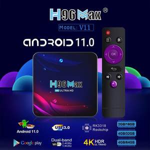 Hutron H96 MAX STB 4K Lecteur multimédia en streaming intelligent OTT Boîtier décodeur <span class=keywords><strong>Internet</strong></span> Premium Android 11 4 Go de RAM Quad Core Rockchip RK3318 - Product Image 2