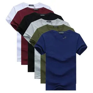 High quality plain custom printed blanks tshirt cotton polyester in bulk