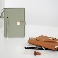 Carnet de notes de luxe A6 à feuilles mobiles personnalisé, mignon, mini, en cuir PU, pour filles et femmes, 80 feuilles