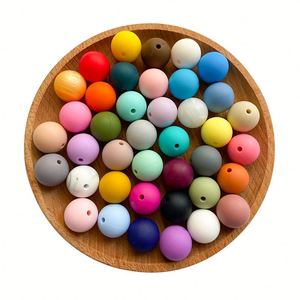 Good Quality Food Grade Dentition Baby Teething Loose 9mm 12mm 15mm Soft <b>Silicone</b> Loose <b>Bead</b> - Product Image 2
