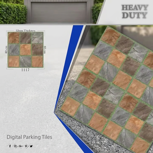 Carreaux de sol en porcelaine de qualité supérieure, style rustique, 400x400 mm (40x40 cm), pour parking, jardin et allées extérieures - Product Image 6