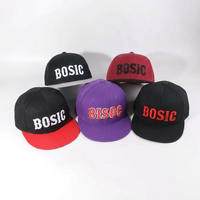 Topi Snapback Bordir 3D Custom Berkualitas Tinggi Desain Hip Hop 6 Panel Flat Bill Brim Logo Basket untuk Pria
