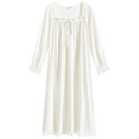 Robes de nuit vintage pour femmes, en coton doux, style victorien, manches longues, volants, robe de nuit princesse, grande taille, vêtements de nuit pour femmes
