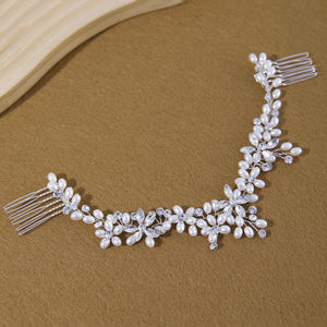Hochwertige Perlen-Braut-Haarkämme Handgefertigte Braut-Kopfschmuckstücke Strass-Kristall-Haarschmuck - Product Image 1