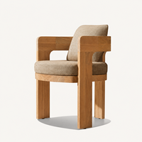 Ensemble de table et de chaises d'extérieur pour hôtel, ensemble de meubles de patio pour villa, ensemble de salle à manger en teck pour patio, chaises de salle à manger de luxe, meubles d'extérieur modernes