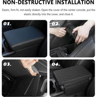Couvre-accoudoir de voiture amélioré, en cuir microfibre, avec 2 poches de rangement