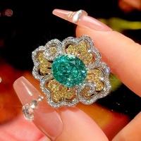 Ensemble de collier en zircon vert Paraiba plaqué or cuivre écologique 12*16/10*12mm, bijoux vintage hypoallergéniques haut de gamme