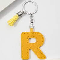 Nieuwe Groothandel Custom Letter Lederen Sleutelhanger 26 Engelse Letter Sleutelhanger Pu Lederen Tas Hanger Charm Accessoires