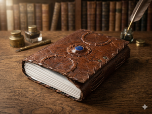 <b>Book</b> of Spells Leather Journal Deckle Edge Paper Grimoire Third Eye Vintage Leather Journal <b>Book</b> of <b>Shadows</b> - Product Image 2