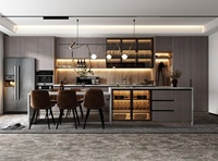 Meuble de cuisine design armoire de cuisine intégrée armoire de cuisine modulaire en bois îlot moderne usine armoire de cuisine en pvc personnalisée