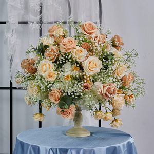 D-FB172 Offre Spéciale artificielle boule de fleur blanche mariage luxe boule de fleur pièce maîtresse 50cm60cm arrangement floral boule décor en soie - Product Image 3