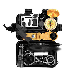 Negro Naranja Caja verde Bolsillo multifuncional Supervivencia Desastres naturales Kits Juego de supervivencia de emergencia Viaje Camping - Product Image 3