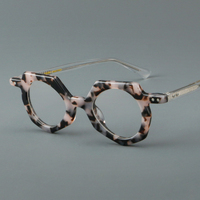 MS YL76803 Nouvelles lunettes artisanales en acétate, ovales irrégulières, mélange de couleurs, lunettes uniques pour femmes, montures bloquant la lumière bleue