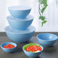 Grand ensemble rond de saladiers de fruits Rpet de couleur couture avec couvercle en PE